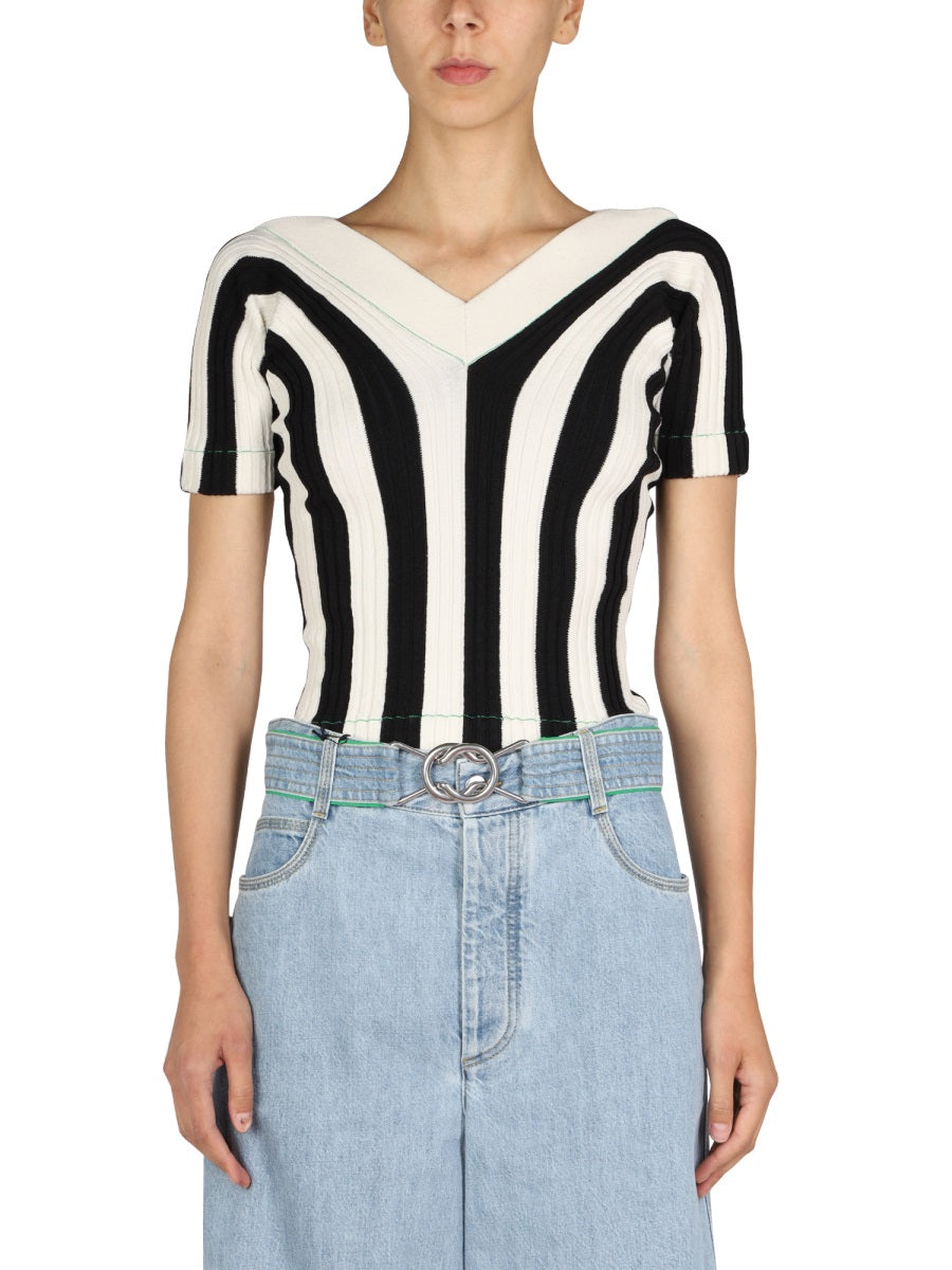 STRIPED PATTERN TOP Bottega Veneta BLACK S