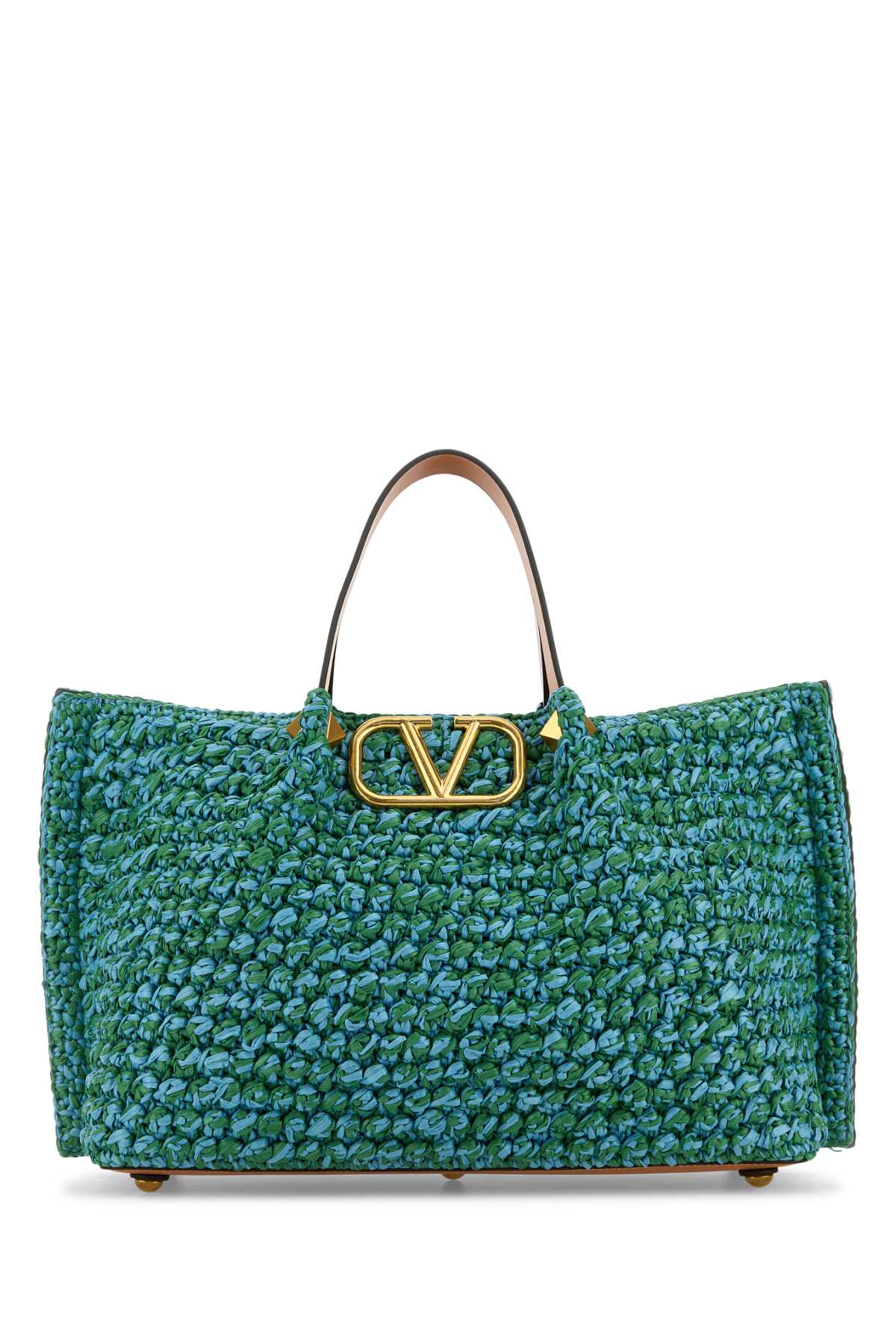 TWO-TONE RAFFIA MEDIUM SHOPPING BAG Valentino Garavani MULTICOLOURED TU
