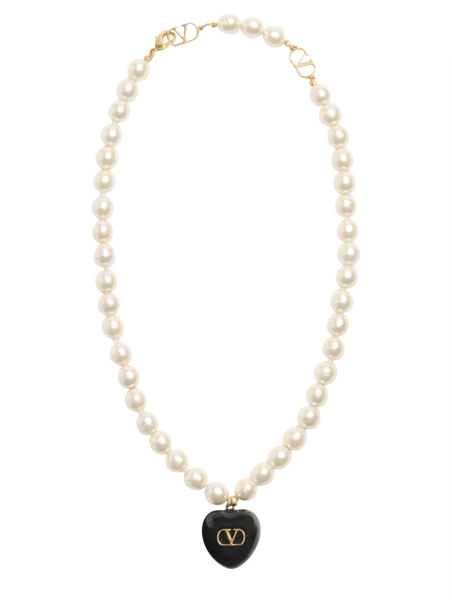 IVORY PEARLS COEUR ROYAL NECKLACE Valentino Garavani WHITE TU
