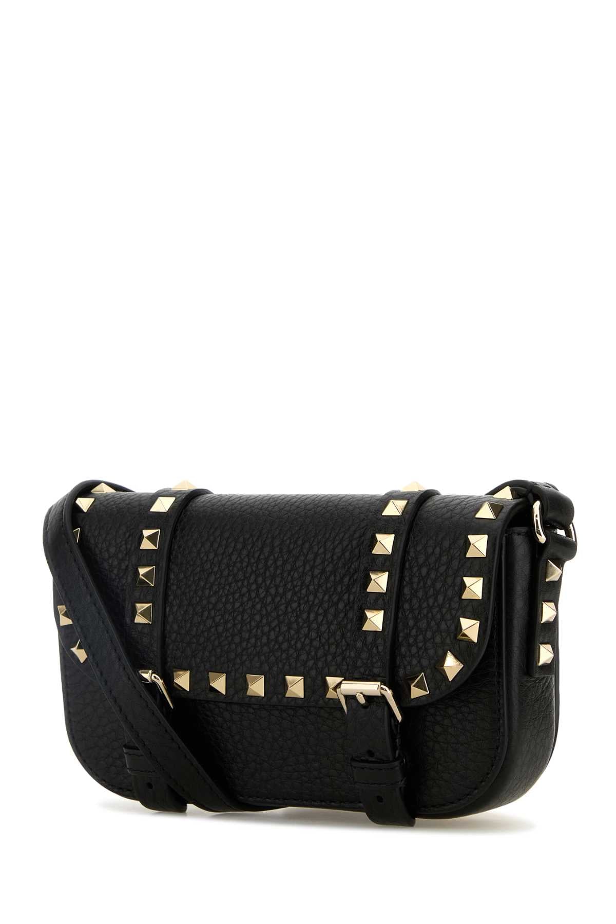 BLACK LEATHER ROCKSTUD CROSSBODY BAG Valentino Garavani