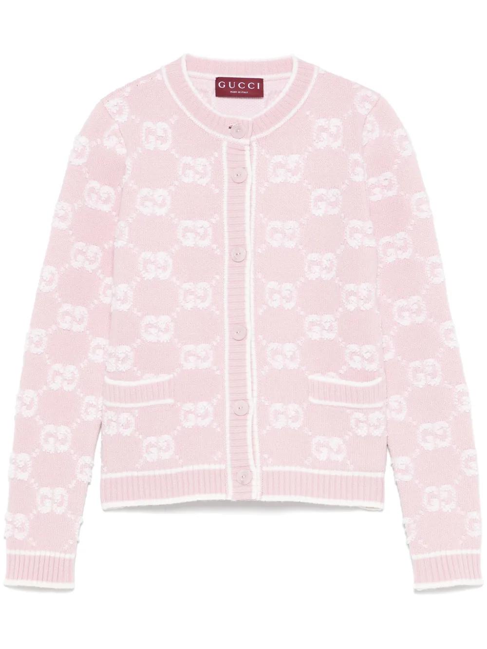GG JACQUARD BOUCLÉ WOOL CARDIGAN Gucci PINK XS