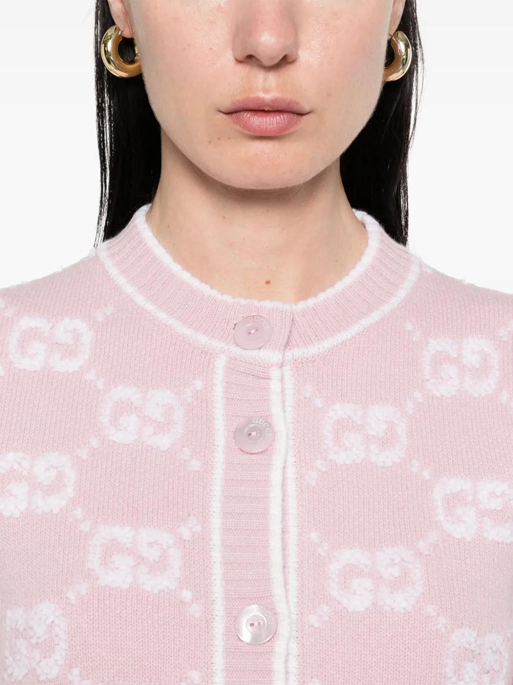 GG JACQUARD BOUCLÉ WOOL CARDIGAN Gucci