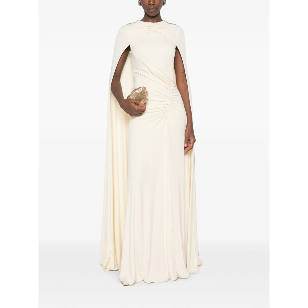 Grey Simkhai maxi dress, side angle showing strapless silhouette