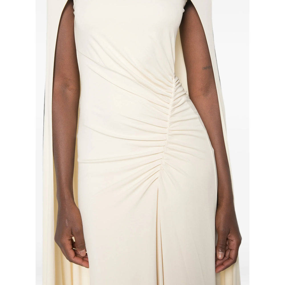 Simkhai grey strapless dress, close-up of sweetheart neckline construction