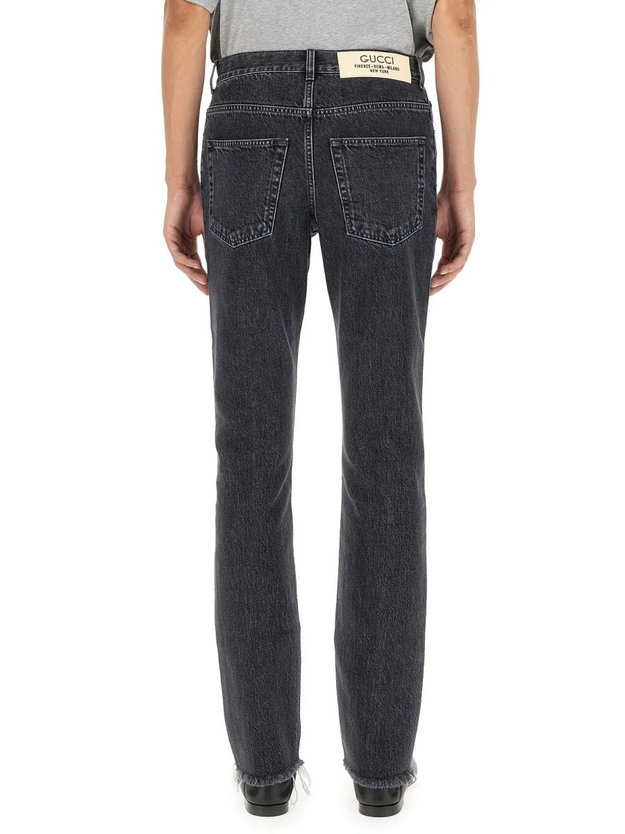 DENIM PANTS WITH LABEL Gucci