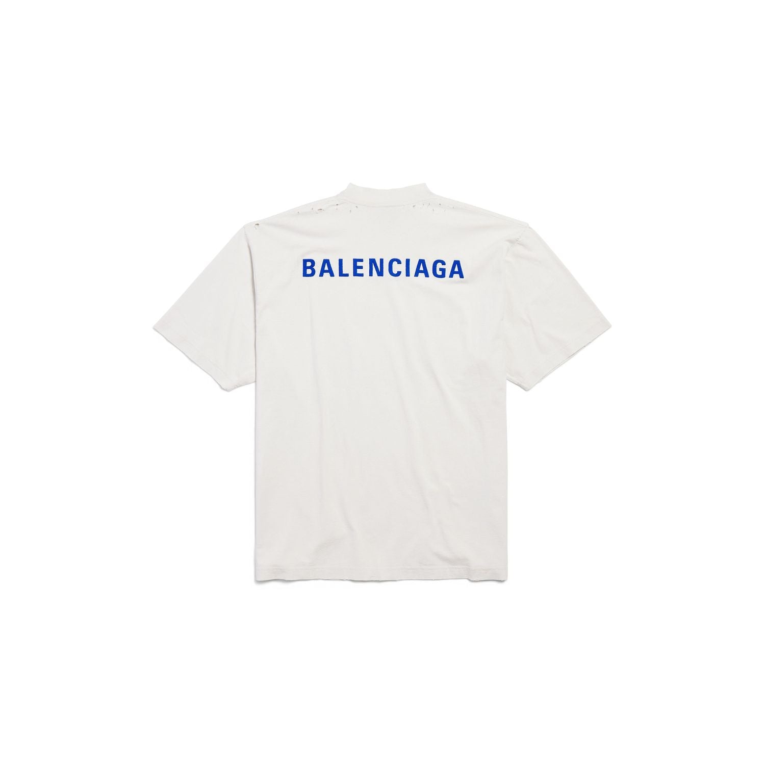 BALENCIAGA BACK T-SHIRT MEDIUM FIT IN DIRTY WHITE/BLUE Balenciaga