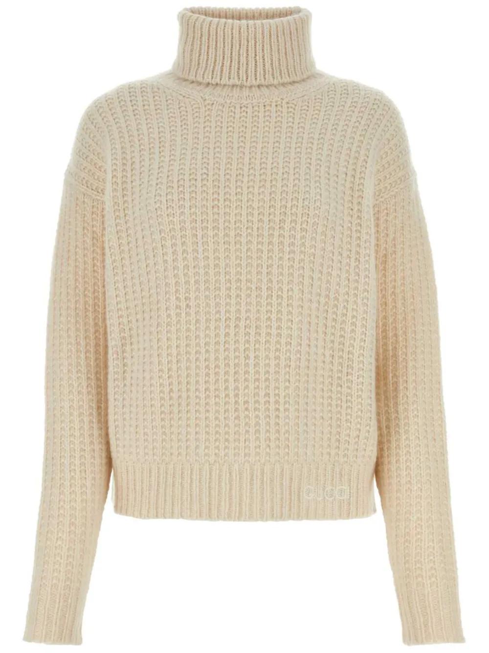 SILK AND CASHMERE TURTLENECK SWEATER Gucci IVORY XS