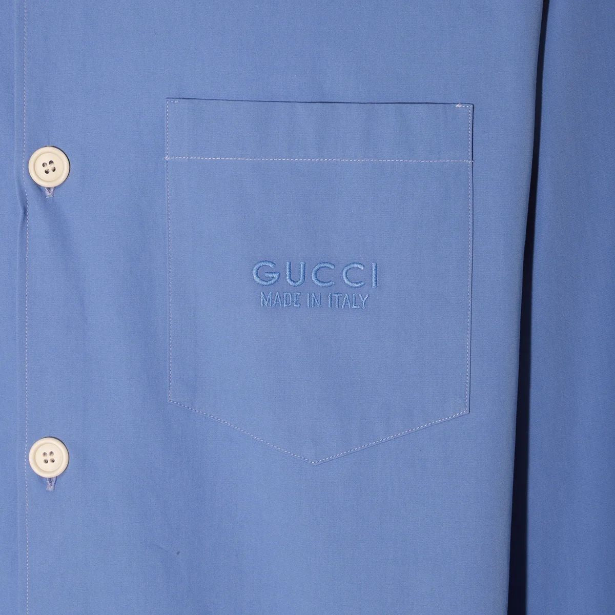 COTTON SHIRT WITH GUCCI EMBROIDERY Gucci