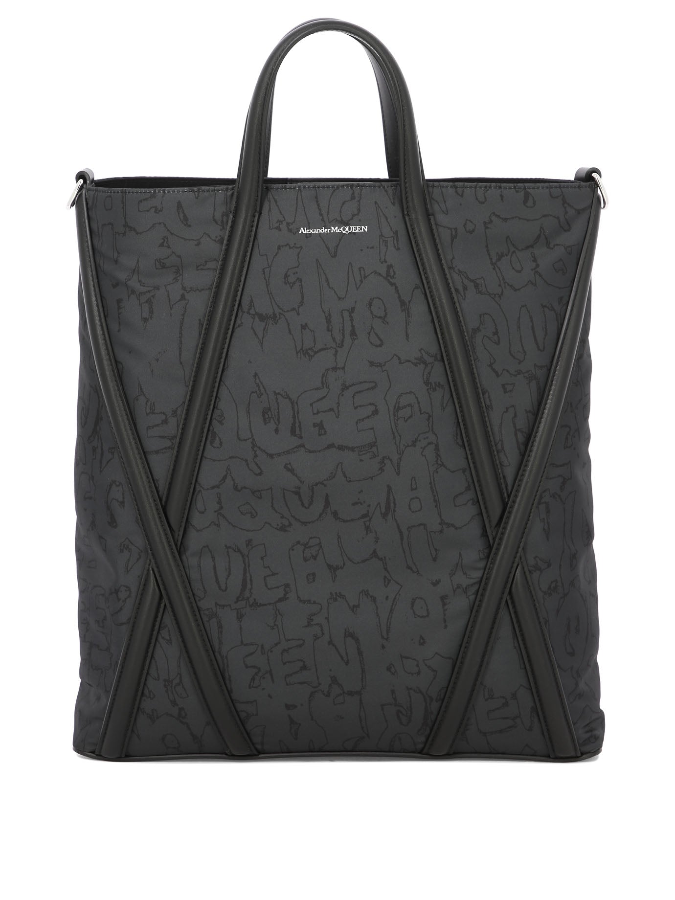 BLACK POLYESTER SHOULDER BAG Alexander McQueen BLACK U
