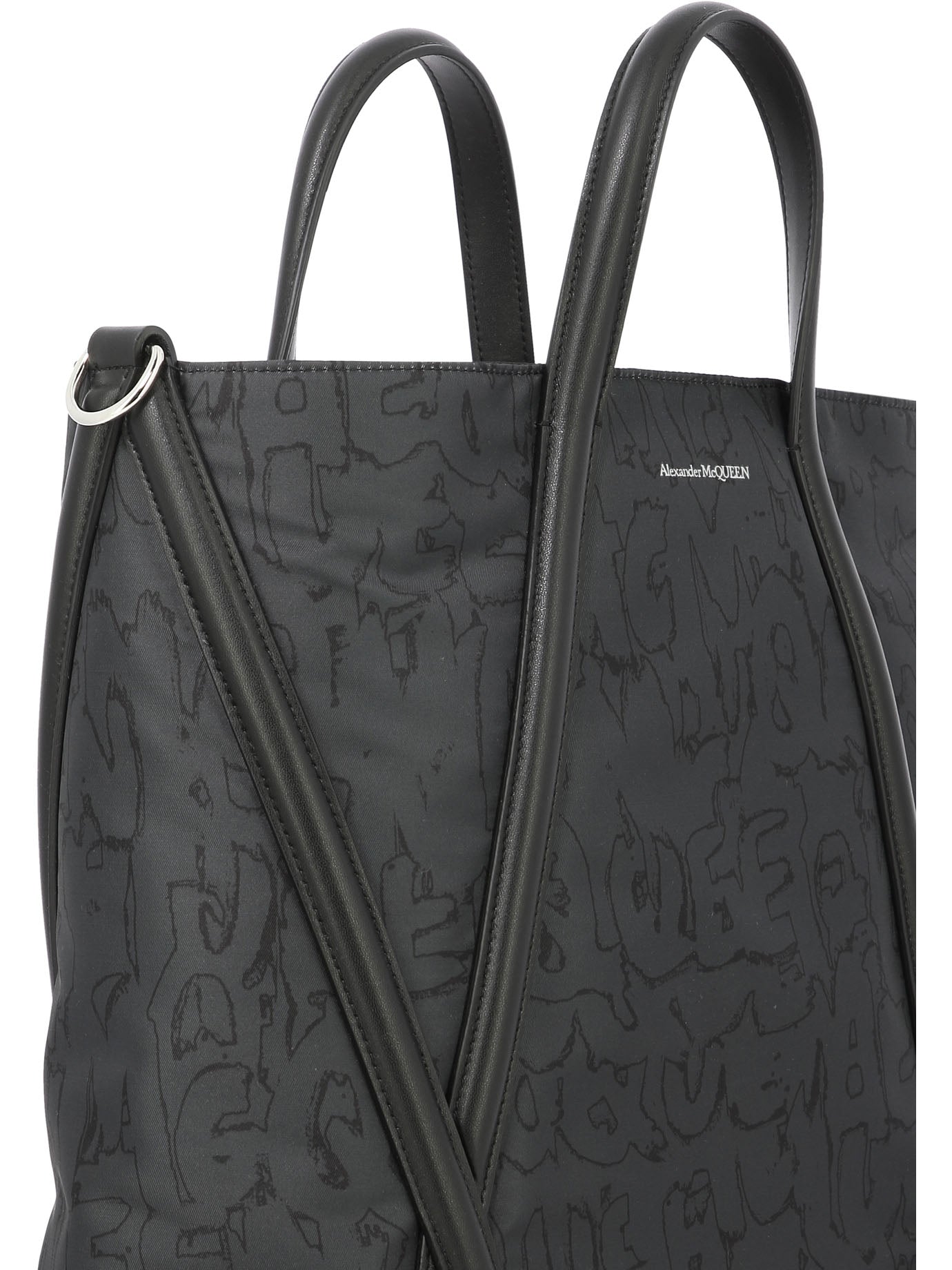 BLACK POLYESTER SHOULDER BAG Alexander McQueen