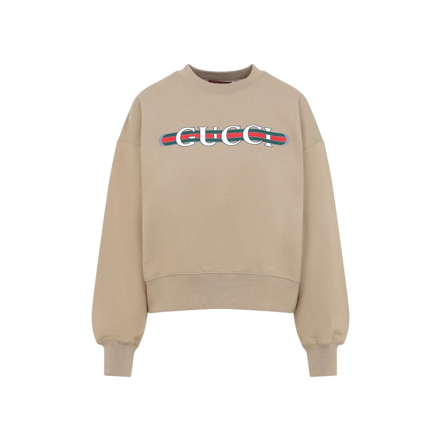 PRINTED COTTON JERSEY SWEATSHIRT Gucci BEIGE XS
