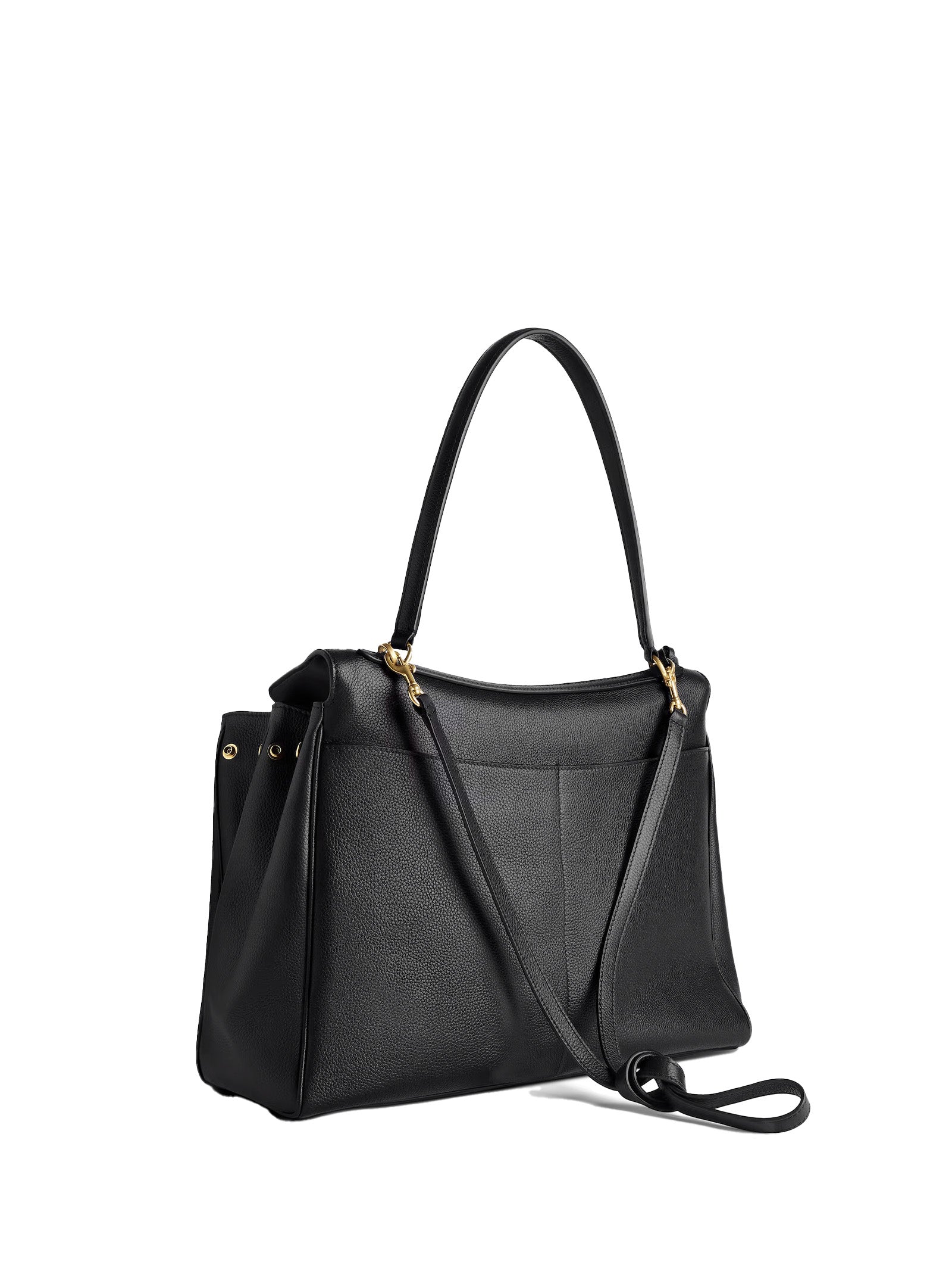 BLACK LEATHER LARGE RODEO HANDBAG Balenciaga