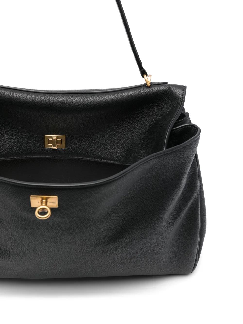BLACK LEATHER LARGE RODEO HANDBAG Balenciaga