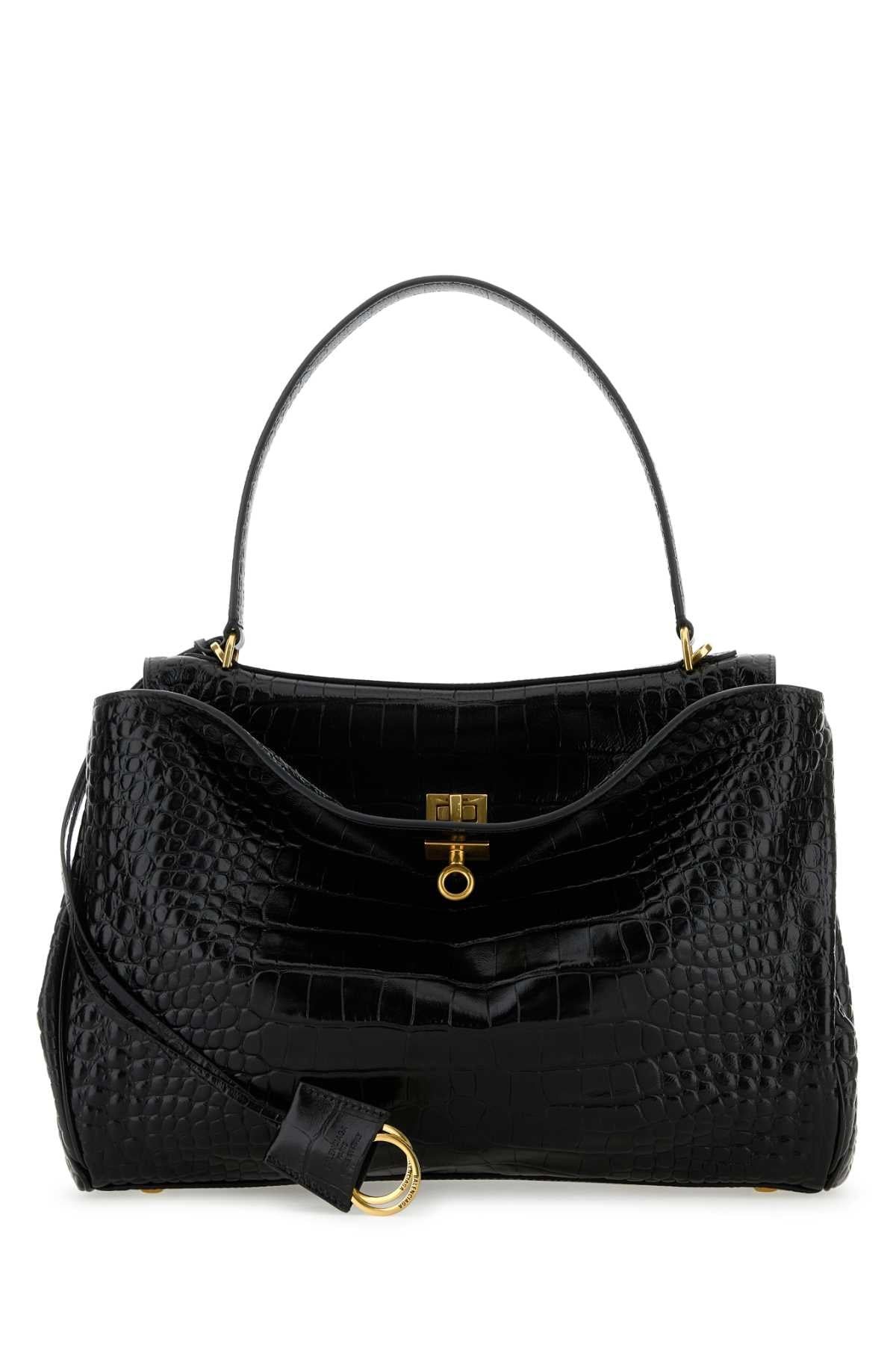 BLACK LEATHER RODEO HANDBAG Balenciaga BLACK TU