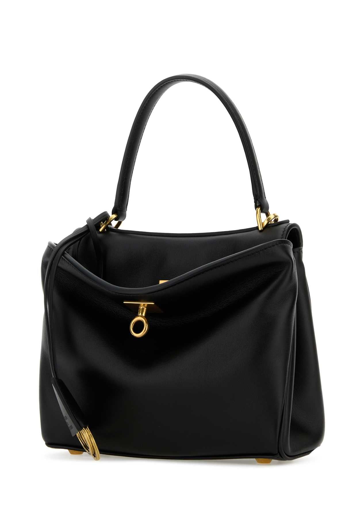 BLACK LEATHER MINI RODEO HANDBAG Balenciaga