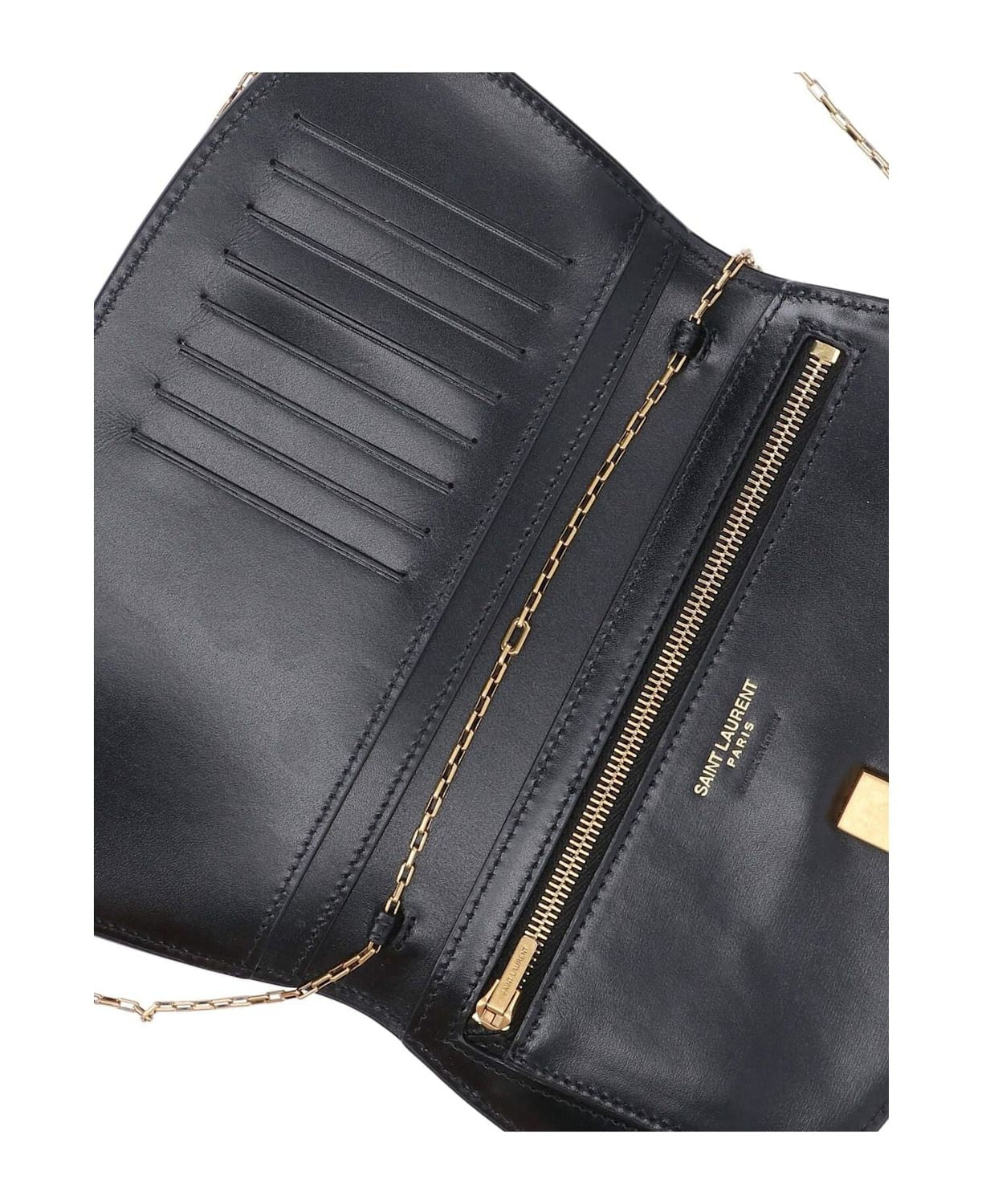 VOLTAIRE LEATHER WALLET ON CHAIN Saint Laurent