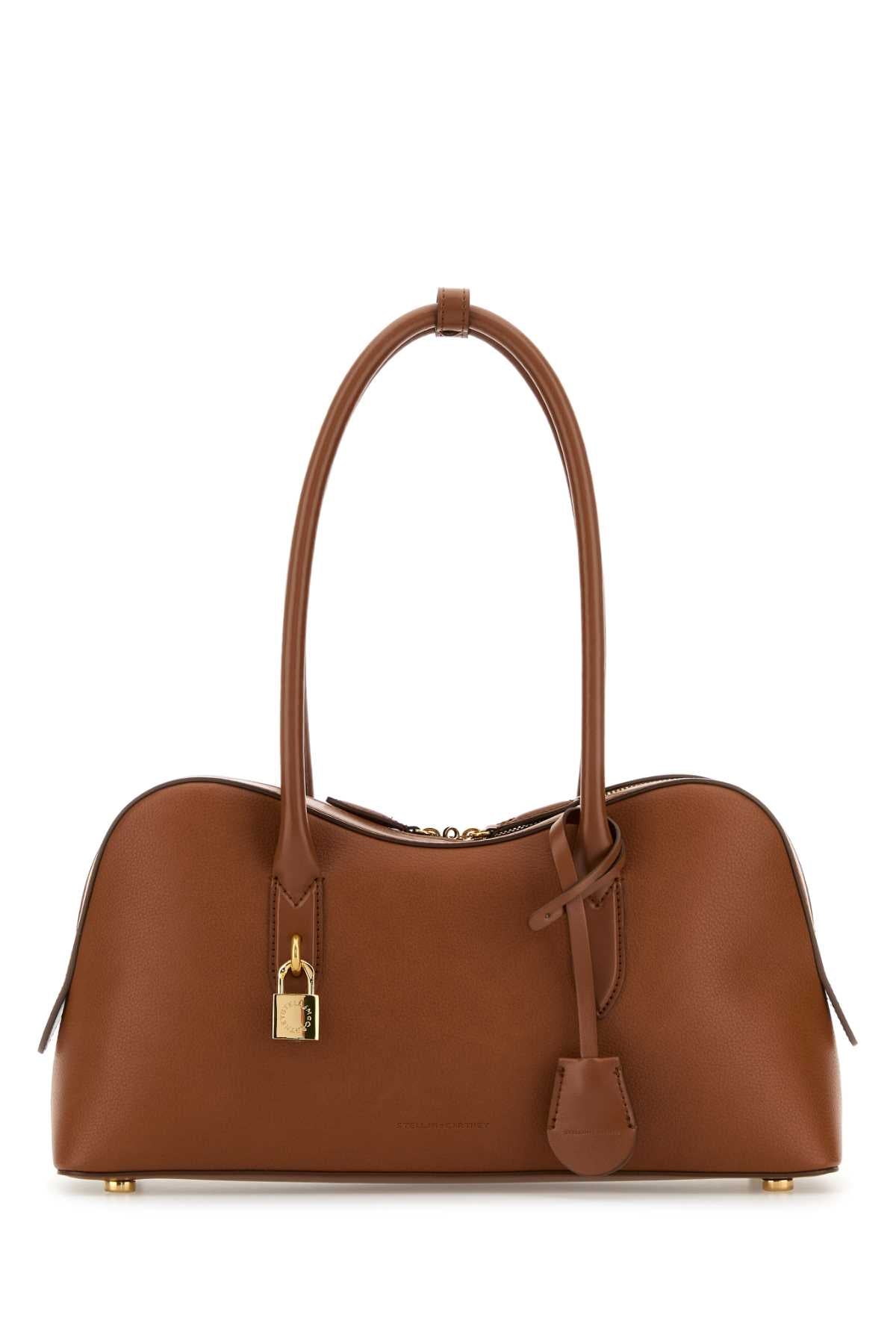 STELLA RYDER LEATHER SHOULDER BAG Stella McCartney Saddle Brown TU
