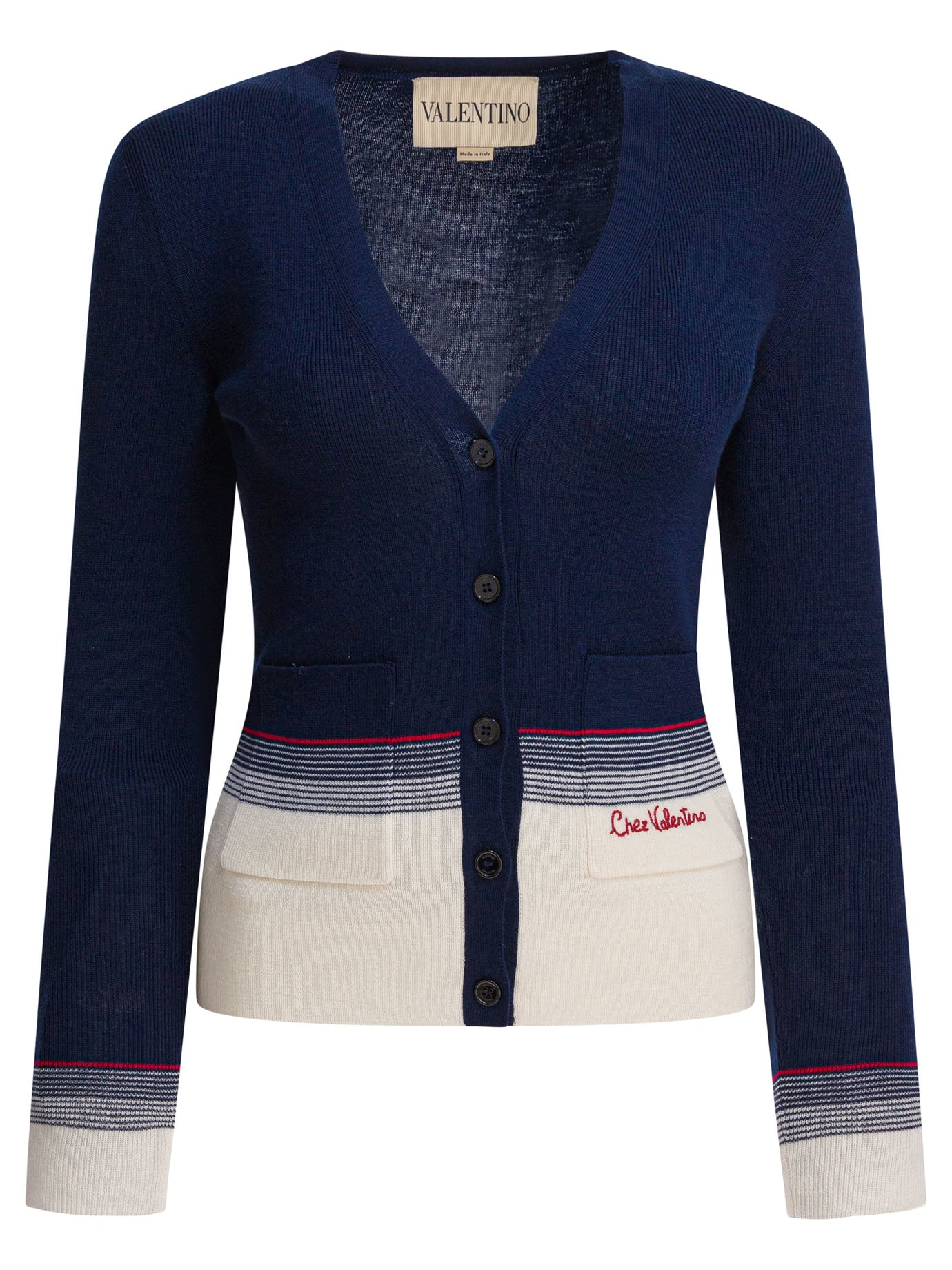 BLUE VIRGIN WOOL KNITWEAR Valentino BLUE S
