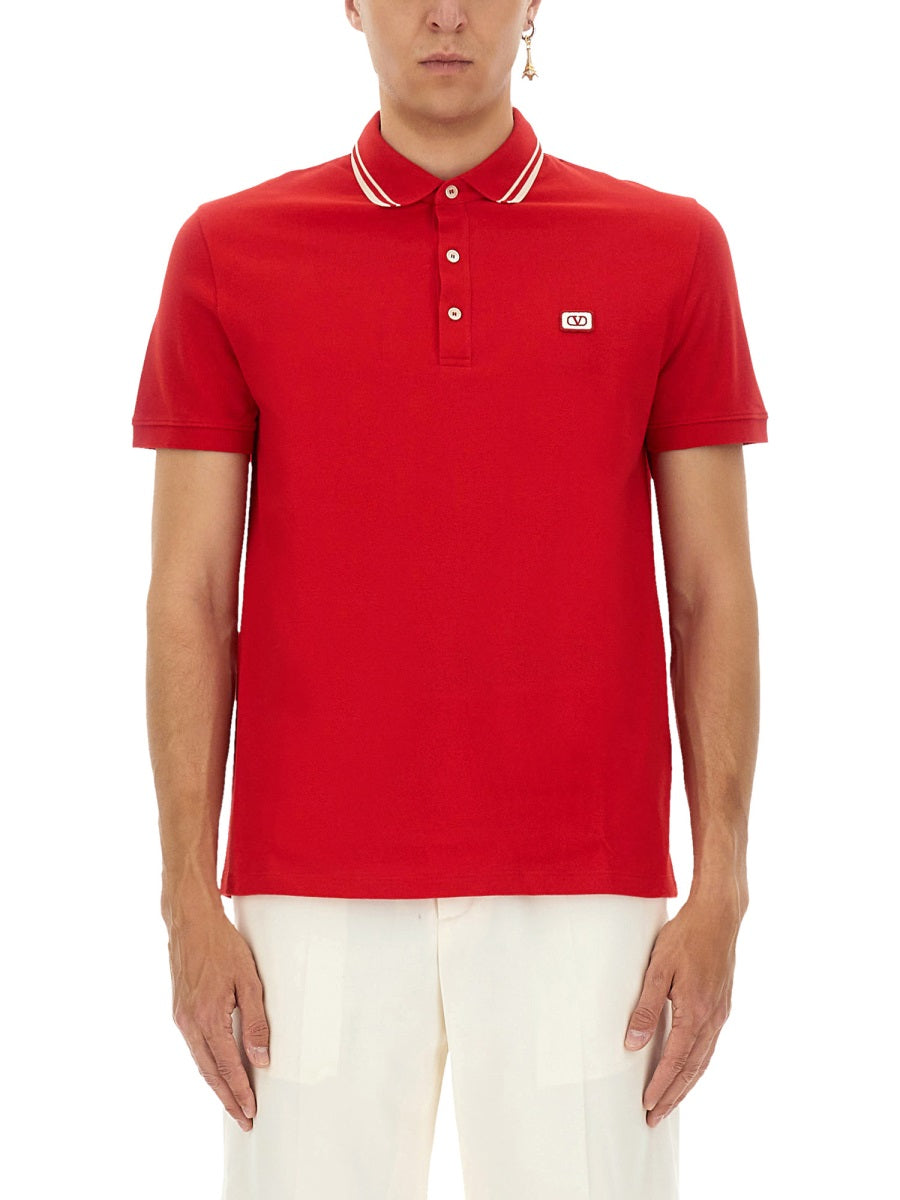 RED COTTON POLO SHIRTS Valentino RED M