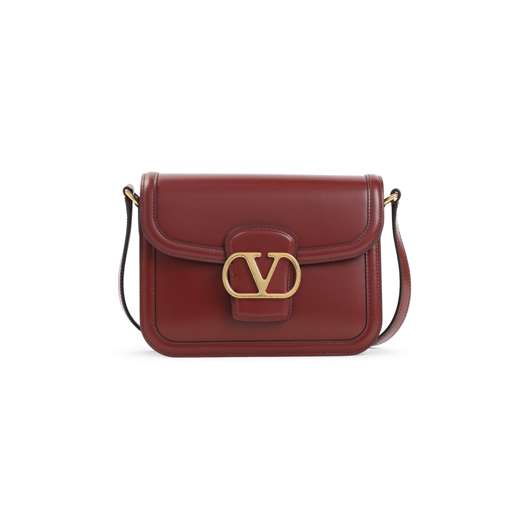 BURGUNDY LEATHER 9TO5 SHOULDER BAG Valentino Garavani BURGUNDY TU