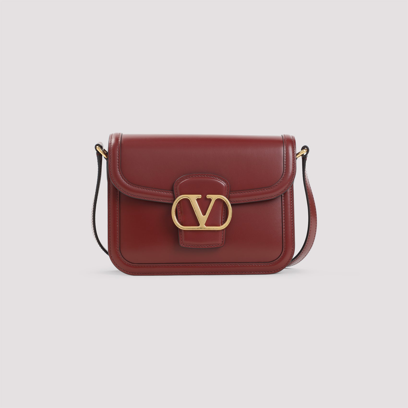 BURGUNDY LEATHER 9TO5 SHOULDER BAG Valentino Garavani
