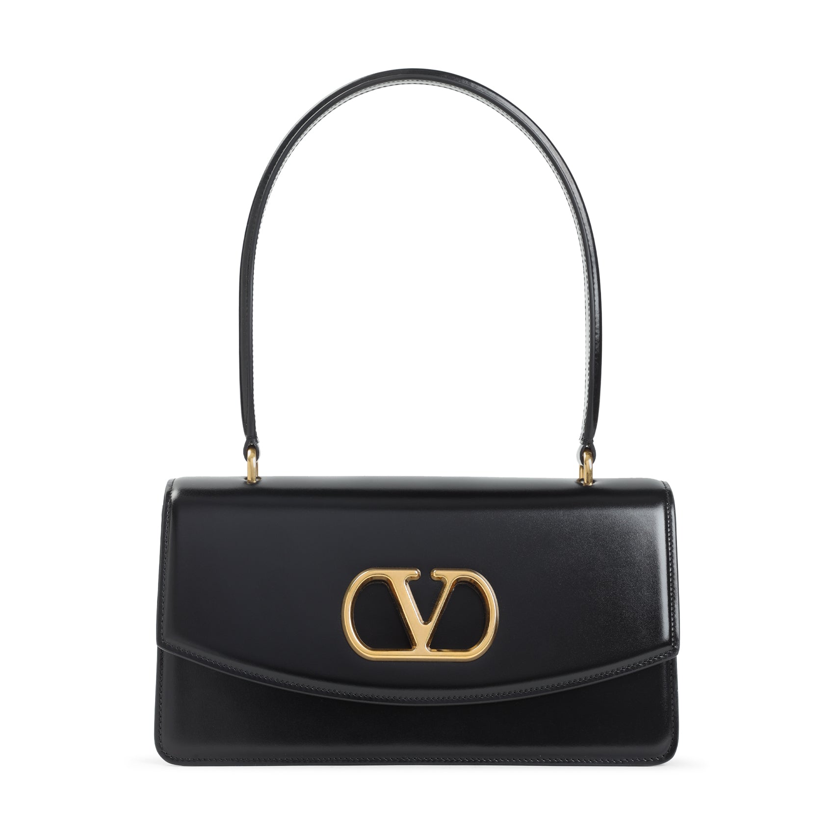 BLACK LEATHER VAIN SHOULDER BAG Valentino Garavani BLACK TU