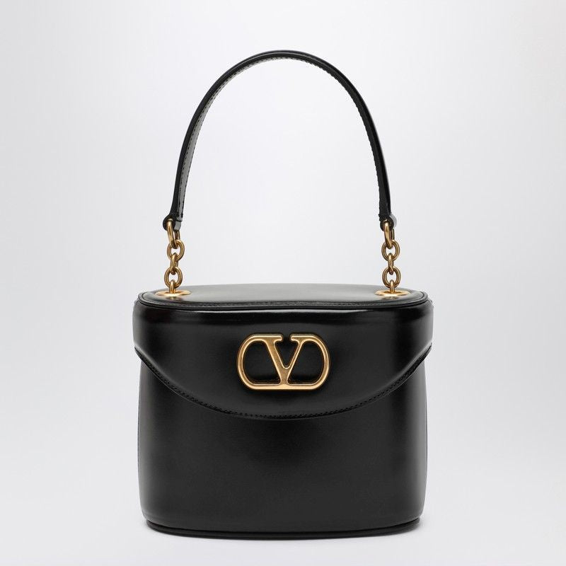 BLACK LEATHER VLOGO SIGNATURE BUCKET BAG Valentino Garavani BLACK TU
