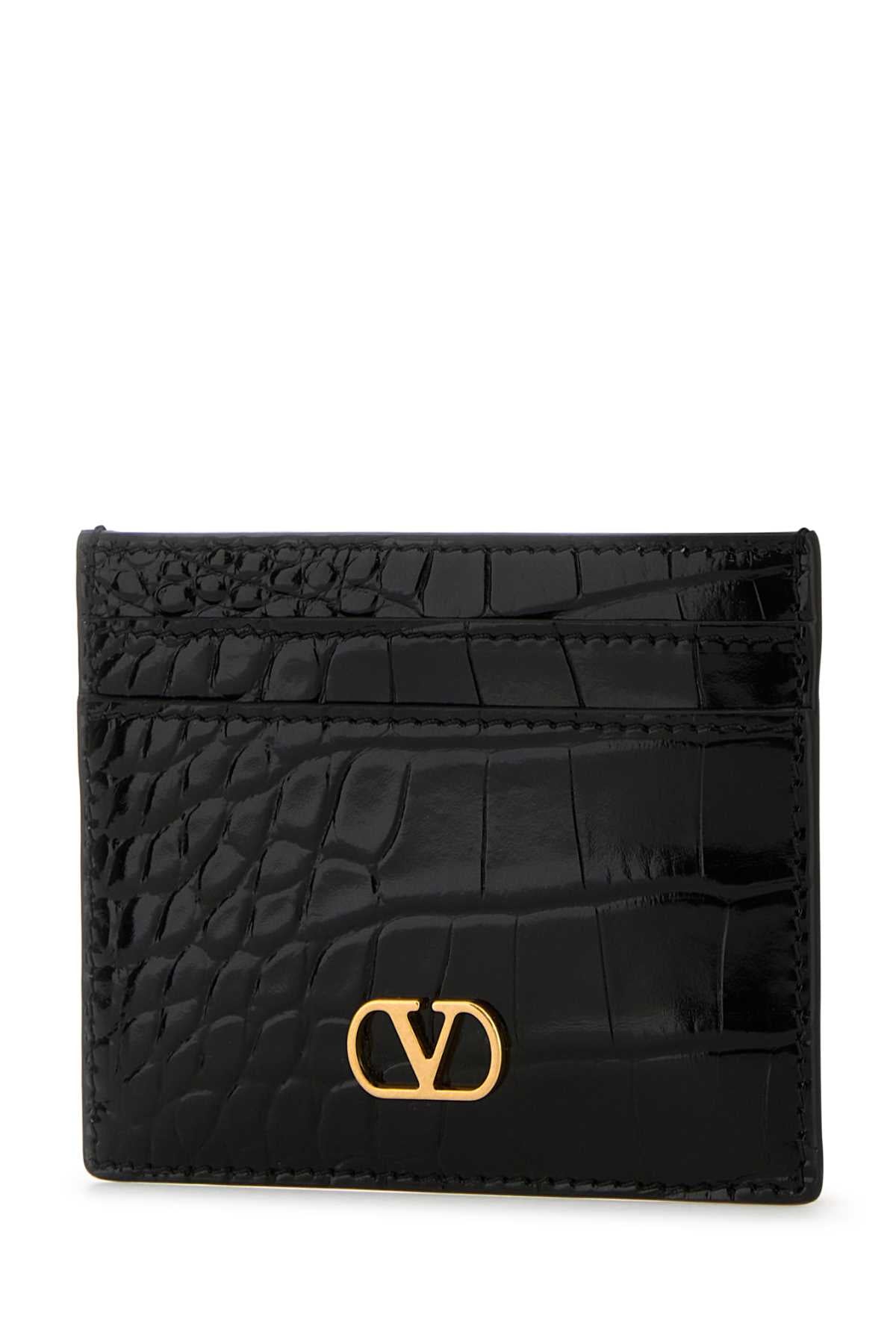 BLACK LEATHER VLOGO CARD HOLDER Valentino Garavani