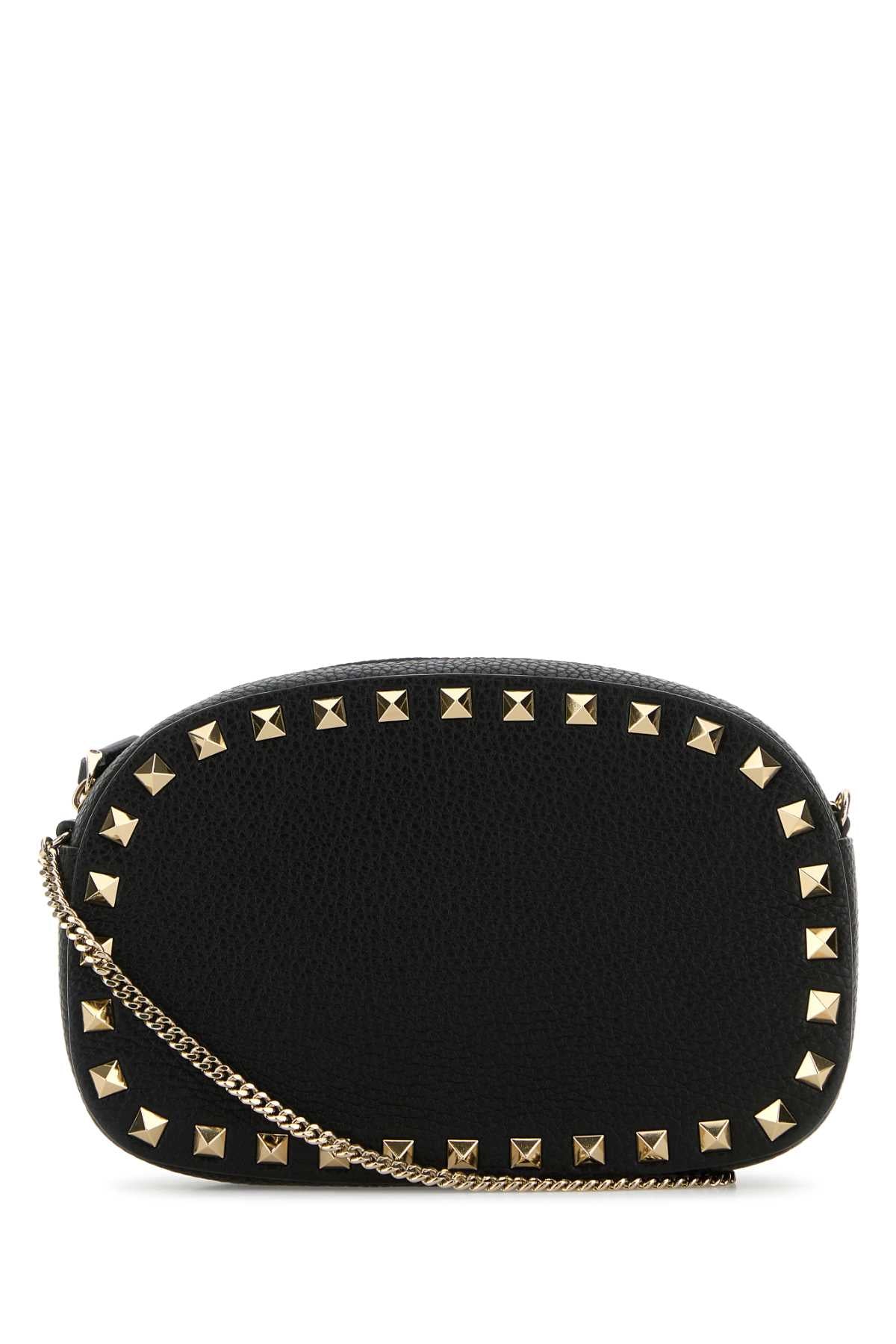 BLACK LEATHER ROCKSTUD CROSSBODY BAG Valentino Garavani BLACK TU