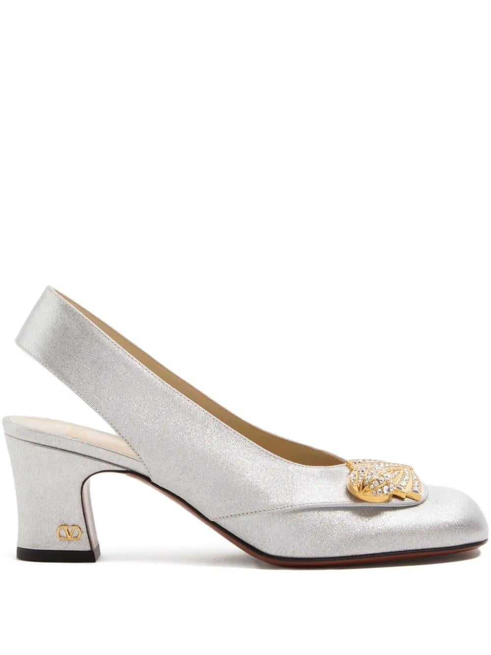ADAMANTINE SLINGBACK PUMPS Valentino Garavani SILVER 37