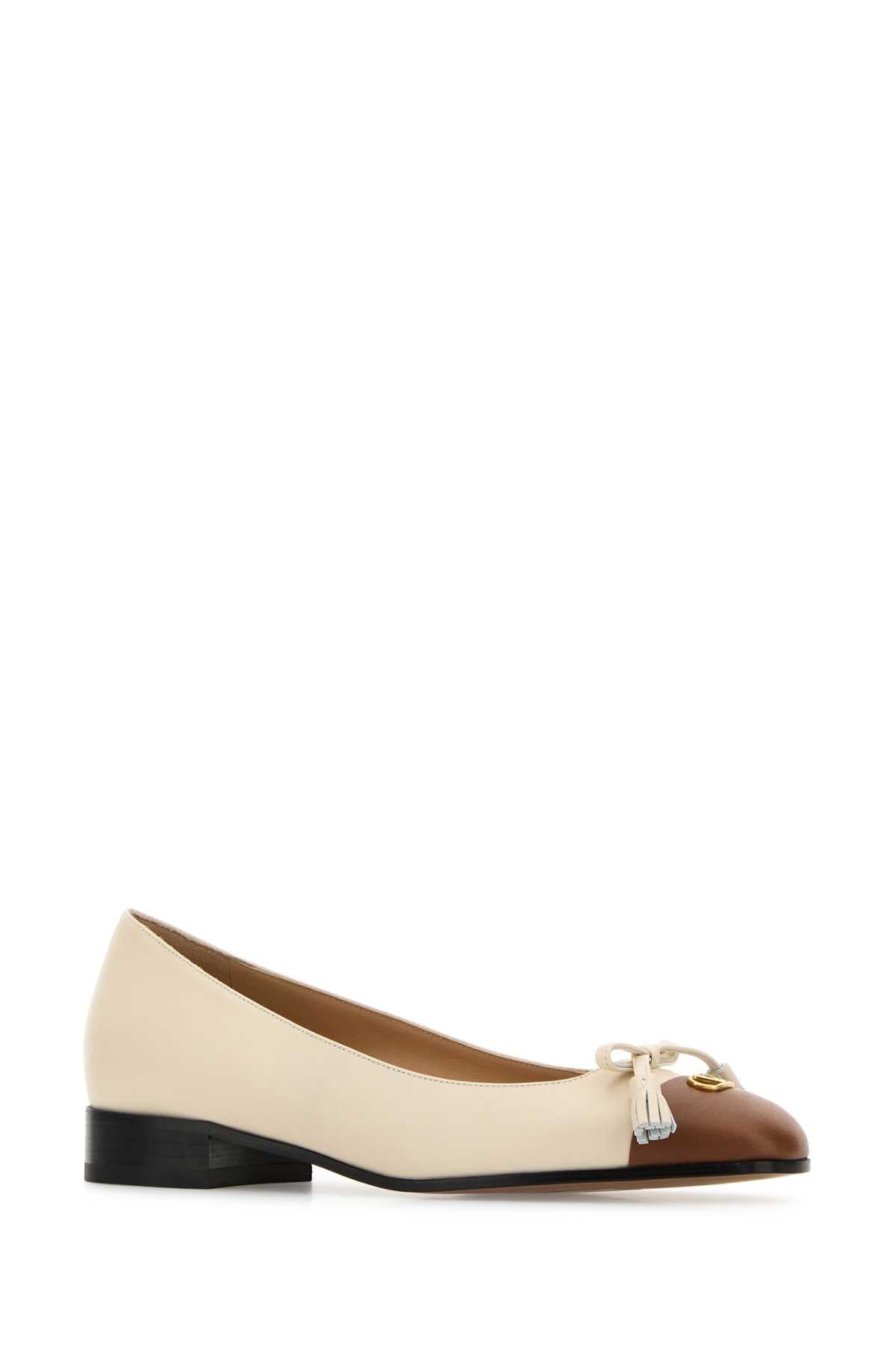IVORY LEATHER VLOGO SIGNATURE BALLERINAS Valentino Garavani