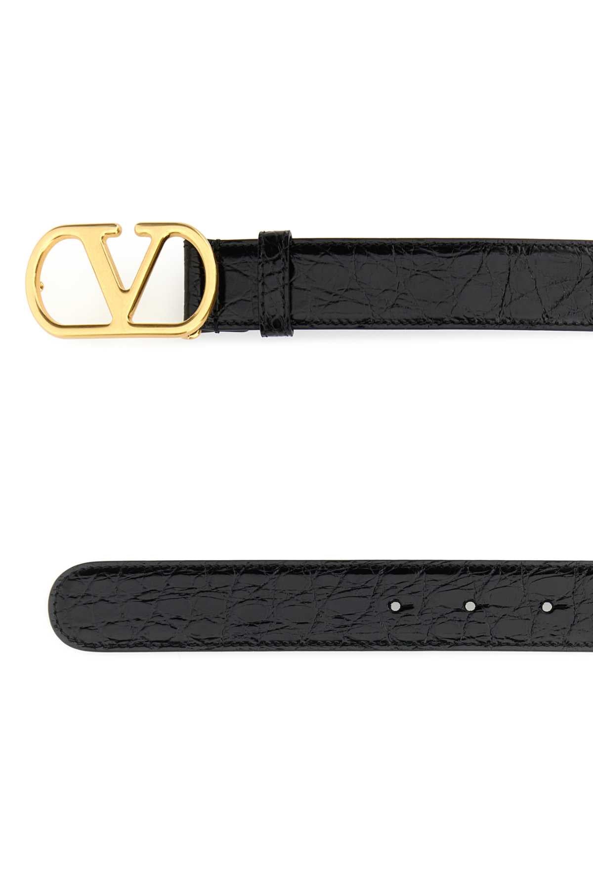 BLACK LEATHER VLOGO BELT Valentino Garavani