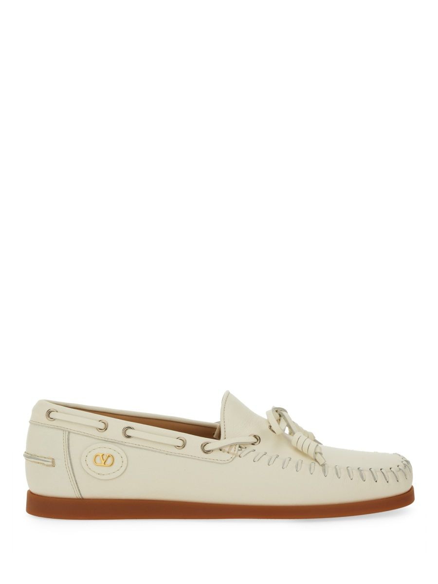 IVORY LEATHER LOAFERS Valentino Garavani IVORY 40