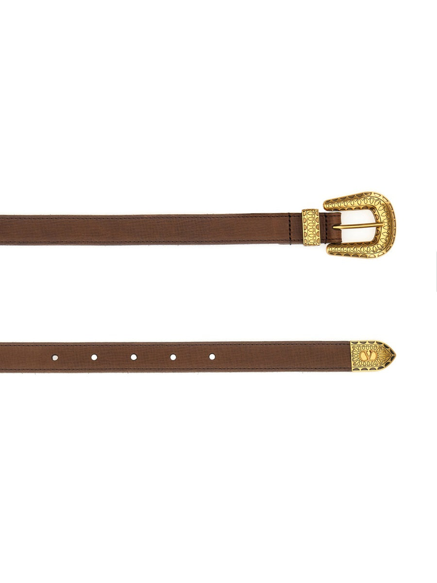BROWN LEATHER BELTS Valentino Garavani