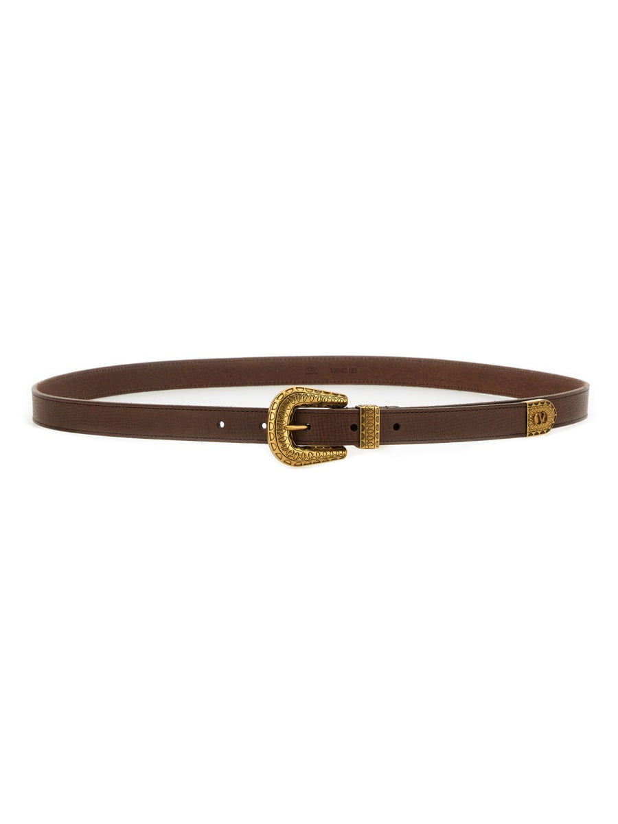 BROWN LEATHER BELTS Valentino Garavani