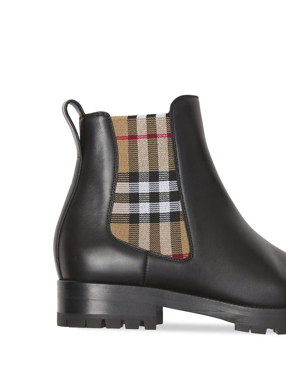 BLACK LEATHER ANKLE BOOTS Burberry