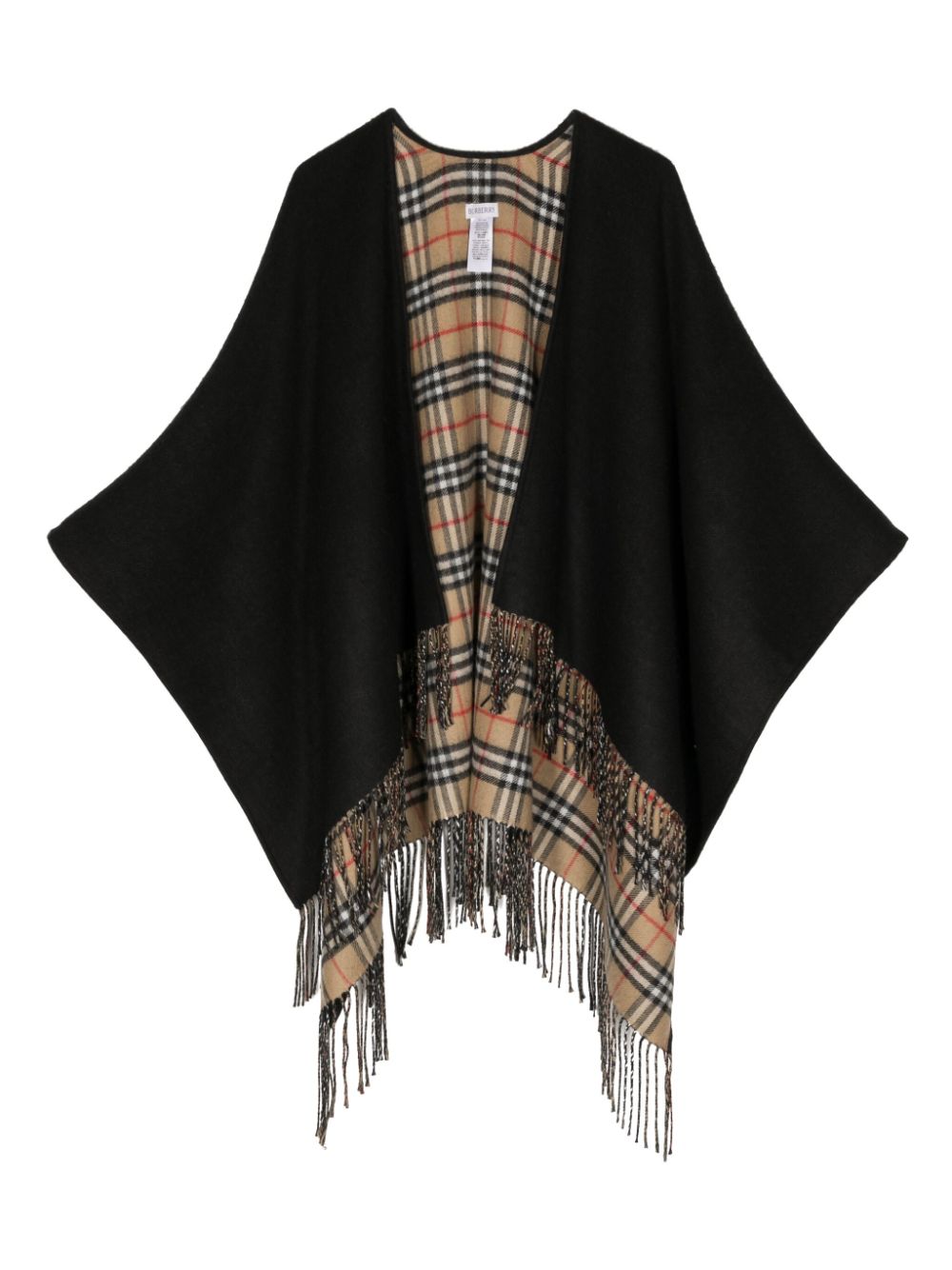 BLACK WOOL REVERSIBLE CAPE Burberry BLACK TU