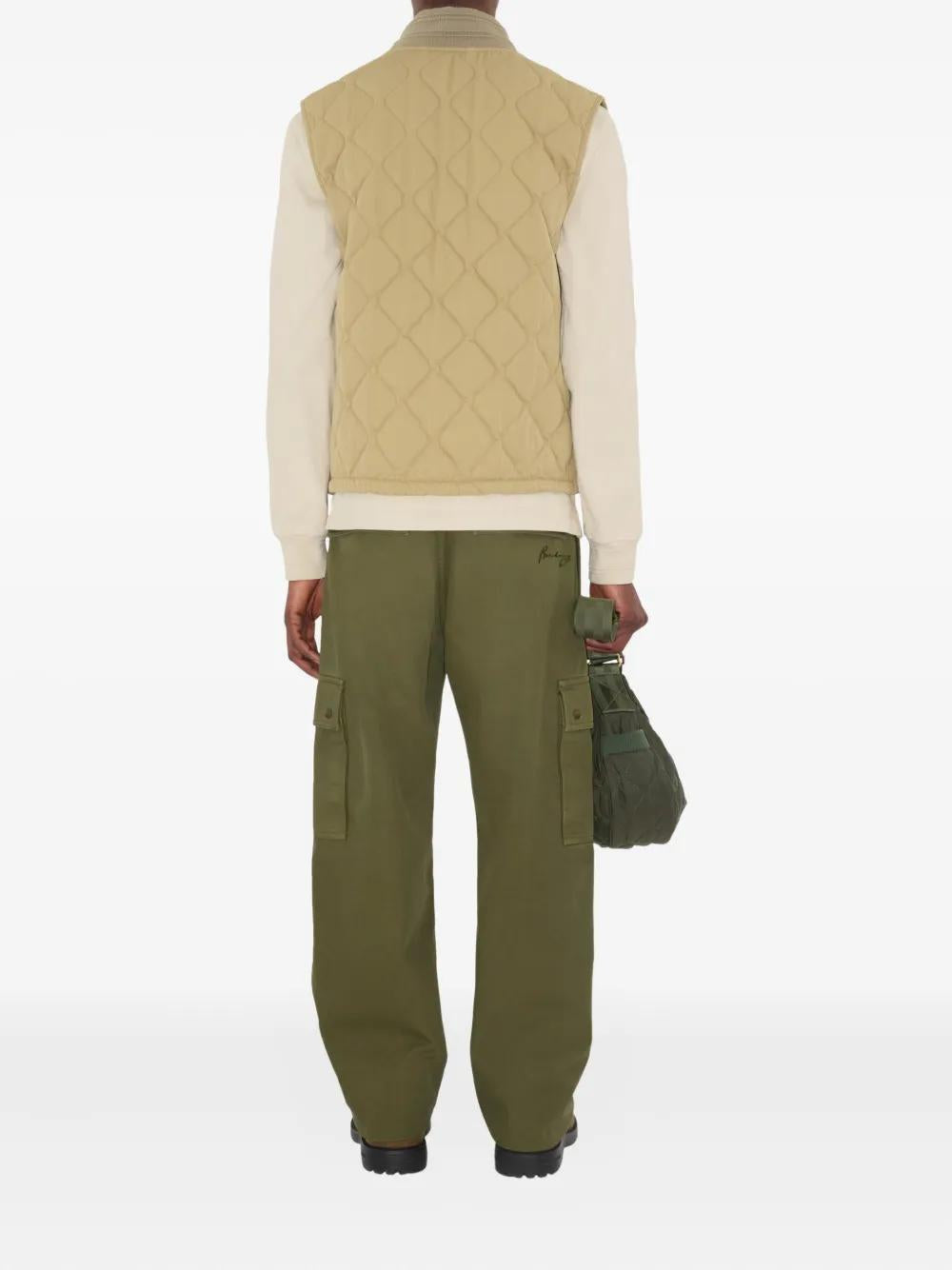 KHAKI COTTON SLEEVELESS JACKET Burberry