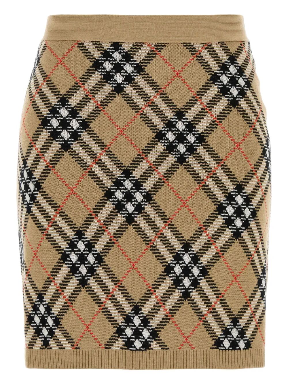 CHECK KNIT MINI SKIRT Burberry NUDE & NEUTRALS S