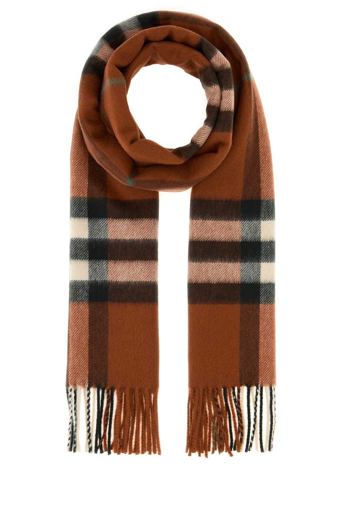 EMBROIDERED CASHMERE SCARF Burberry CHECKED TU