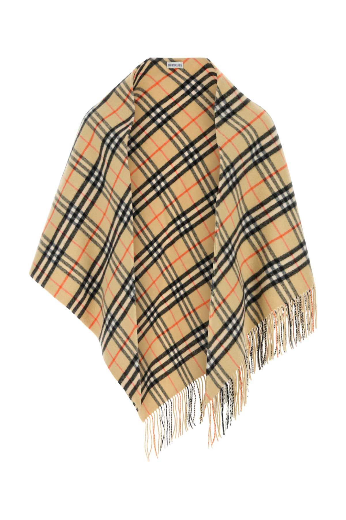 EMBROIDERED WOOL BLEND CAPE Burberry CHECKED TU