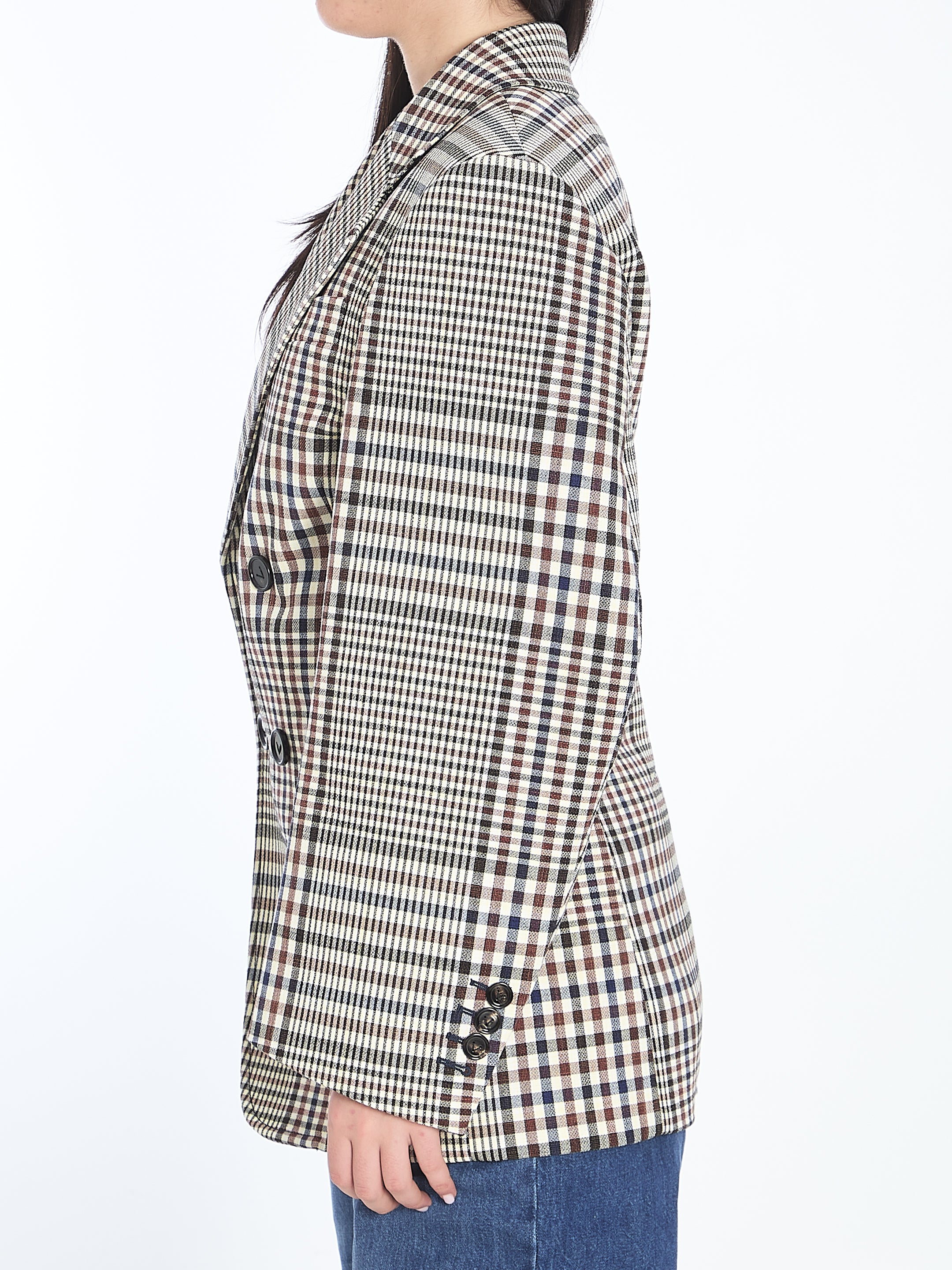 DOUBLE-BREASTED CHECK BLAZER Bottega Veneta