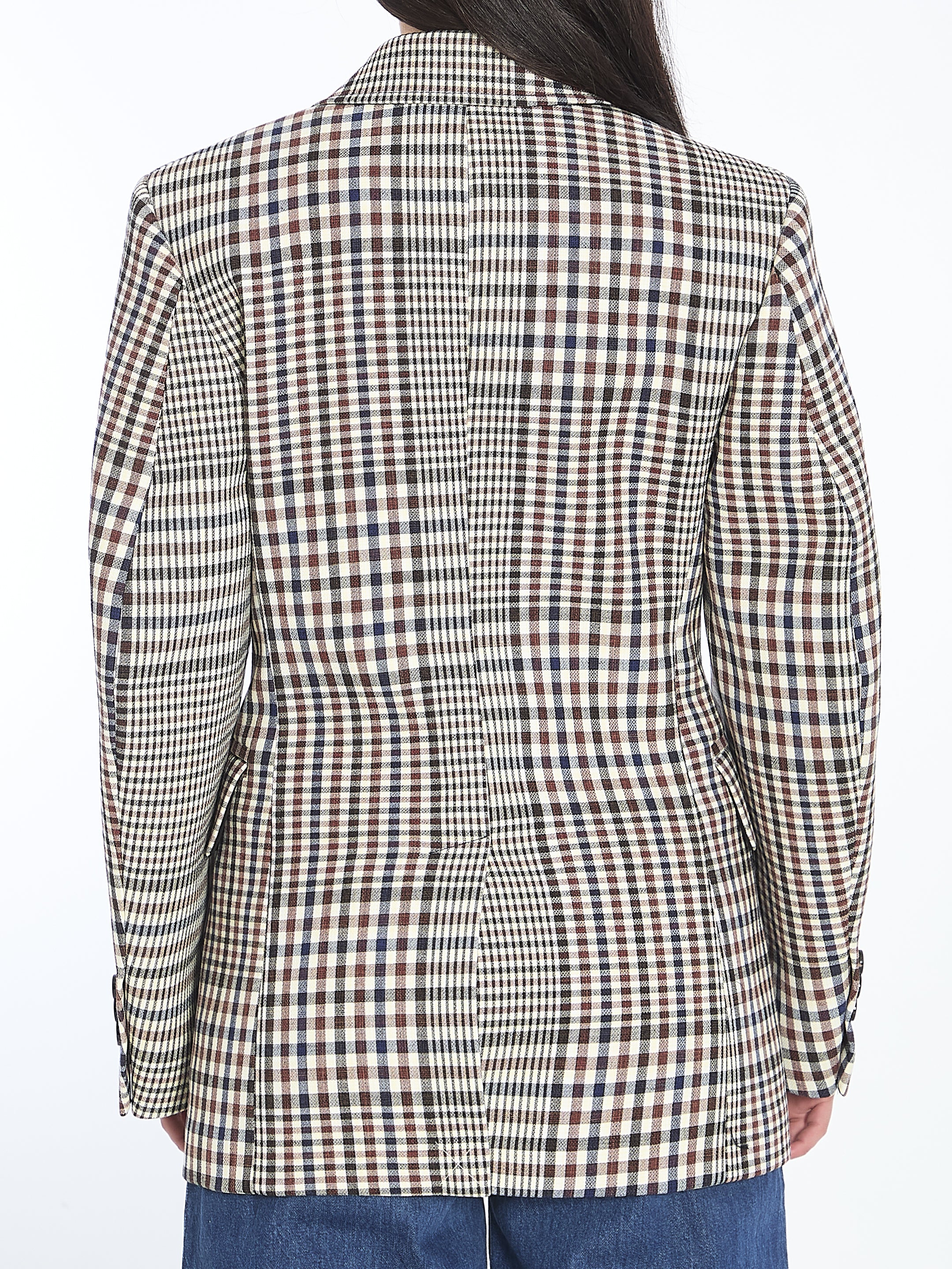 DOUBLE-BREASTED CHECK BLAZER Bottega Veneta