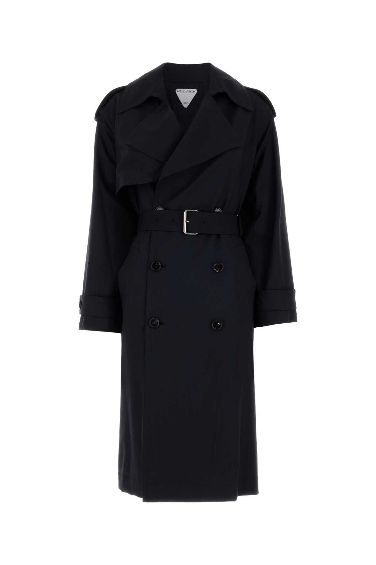 BLACK WOOL TRENCH COAT Bottega Veneta BLACK 38
