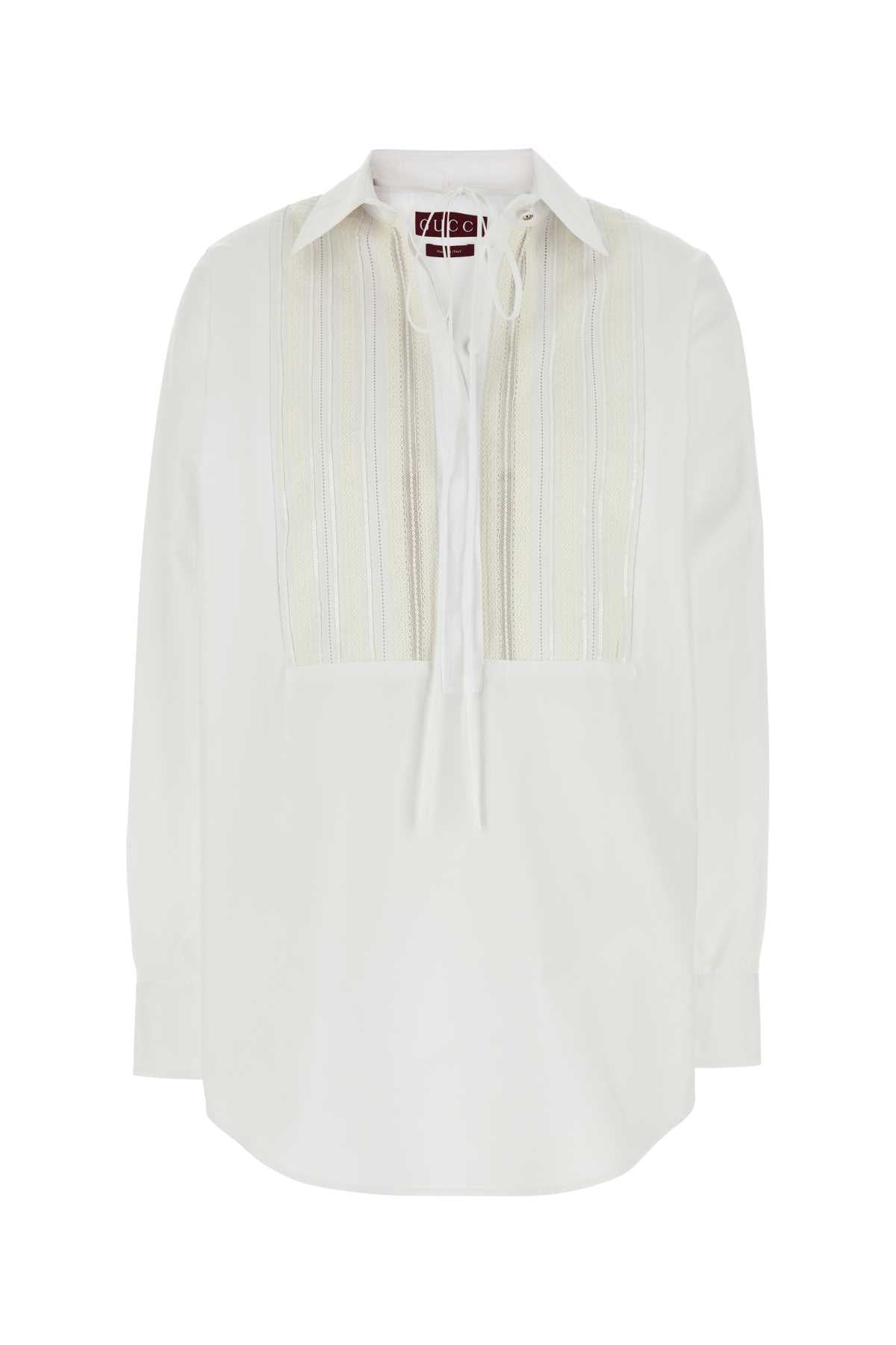 WHITE POPLIN OVERSIZE SHIRT Gucci WHITE 40