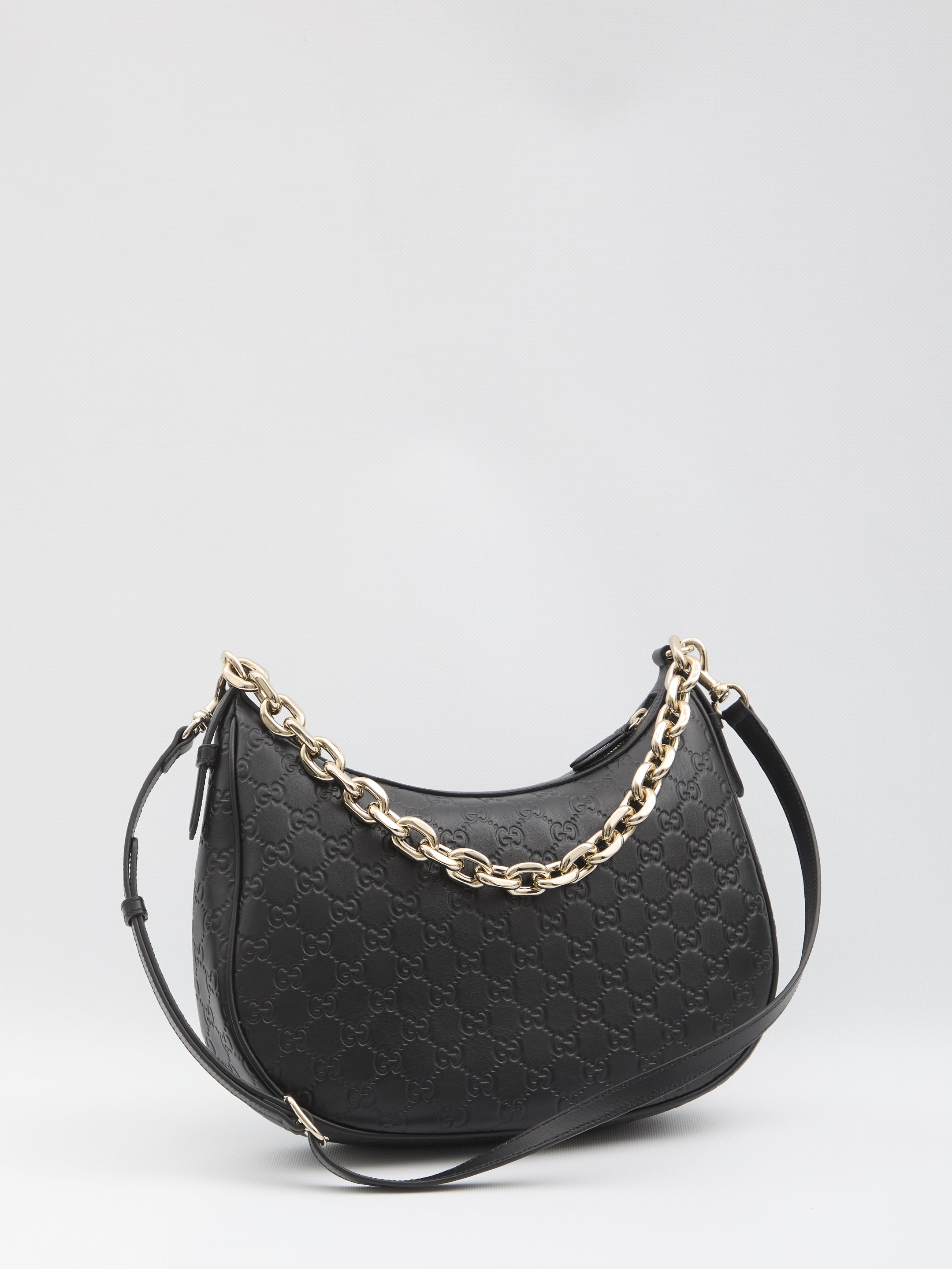 GG EMBLEM LARGE SHOULDER BAG Gucci BLACK QT
