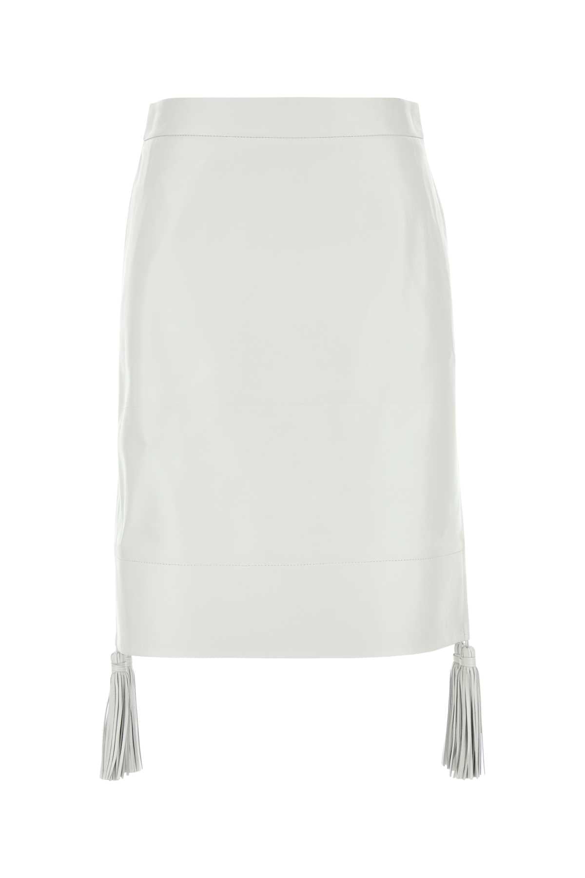 WHITE LEATHER SKIRT Bottega Veneta WHITE 40