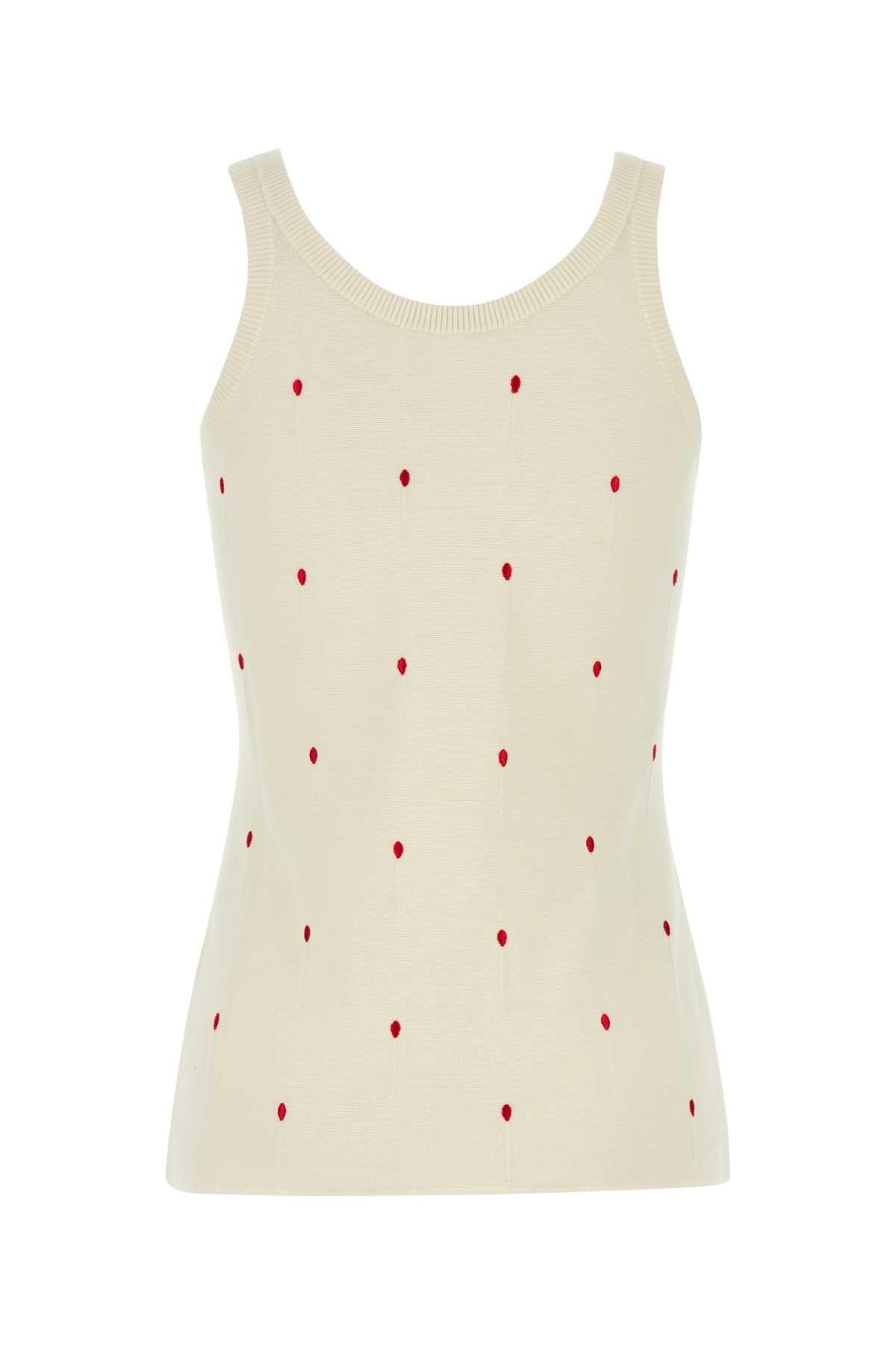 IVORY COTTON BLEND TANK TOP Bottega Veneta