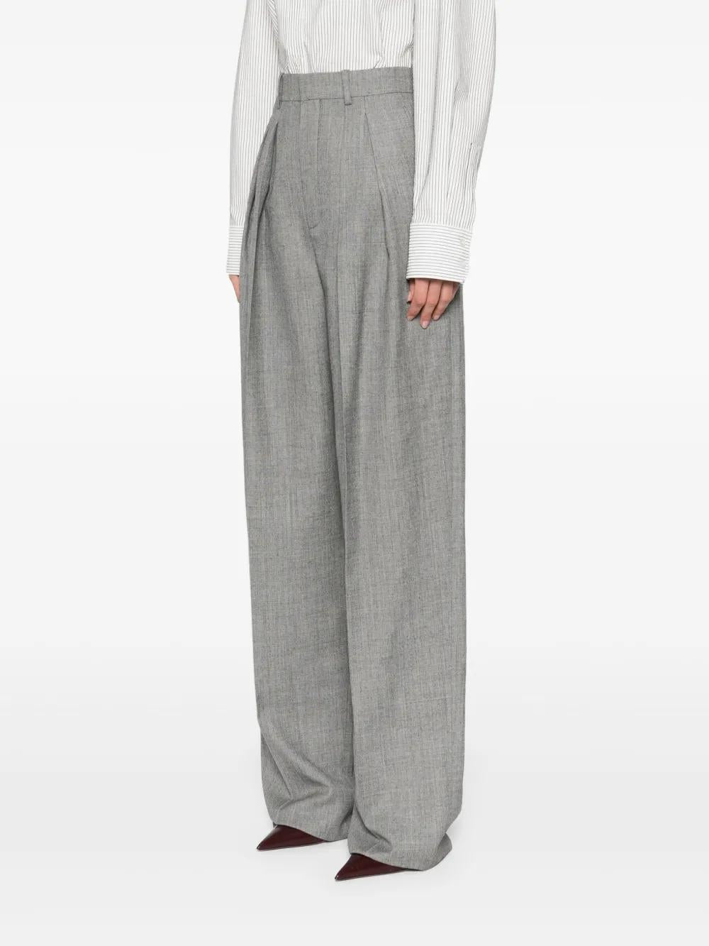 WIDELEG PANTS IN WOOL CHINÉ Saint Laurent