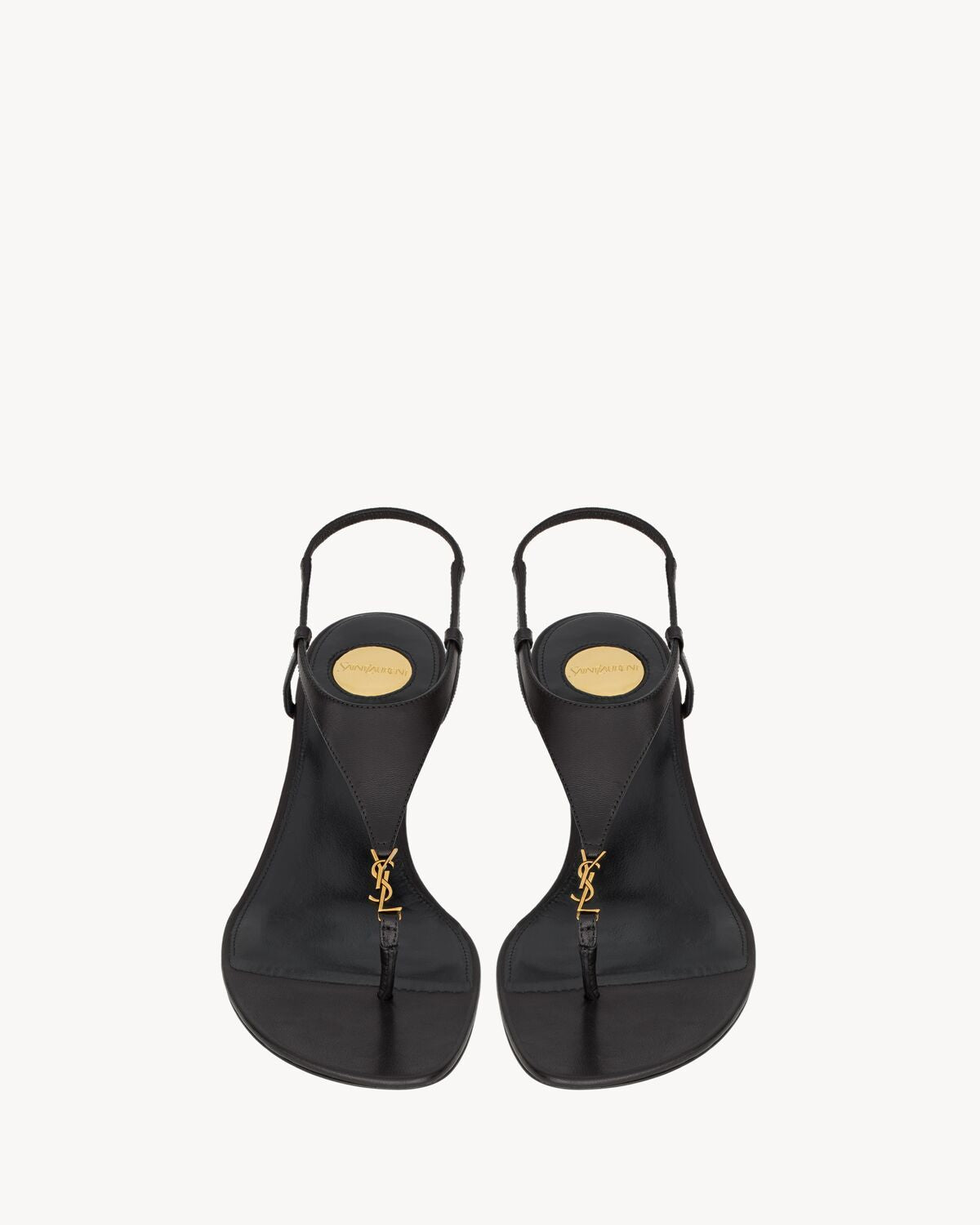 BLACK LAMB LEATHER WEDGES Saint Laurent